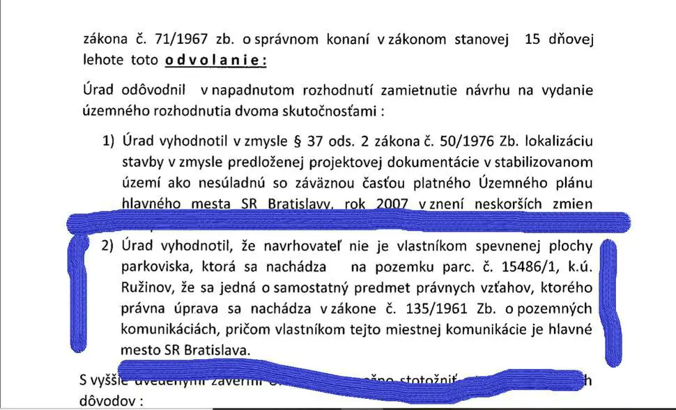 Zamietavé stanovisko pre BD Hraničná